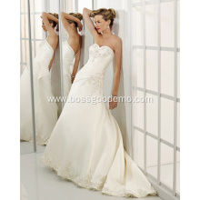 Cathedral Train Satin Beading Wedding Dress